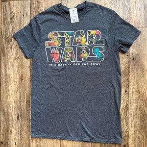 Star Wars Graphic Tee Unisex‎ Adult Small Gray Crew Neck T-Shirt NEW
